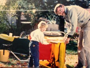 Allison Quast and her Dad with Bike