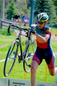 Anne Grofvert Competing in Cyclocross Race