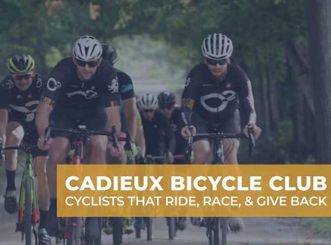 Cadieux Bicycle Club biking on dirt road