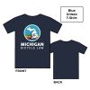 Blue Unisex Michigan Bicycle Law T-Shirt Front and Back